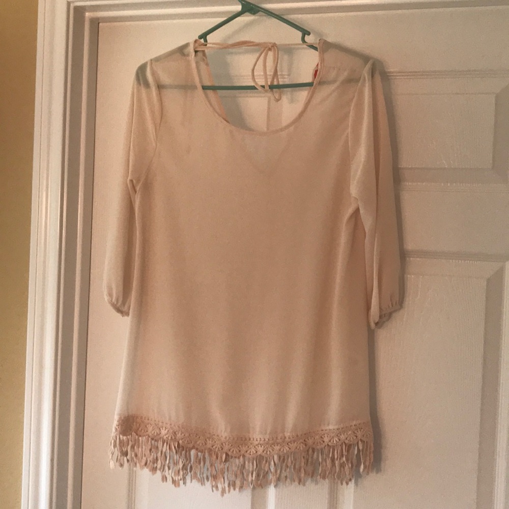 Sheer Fringed Tunic